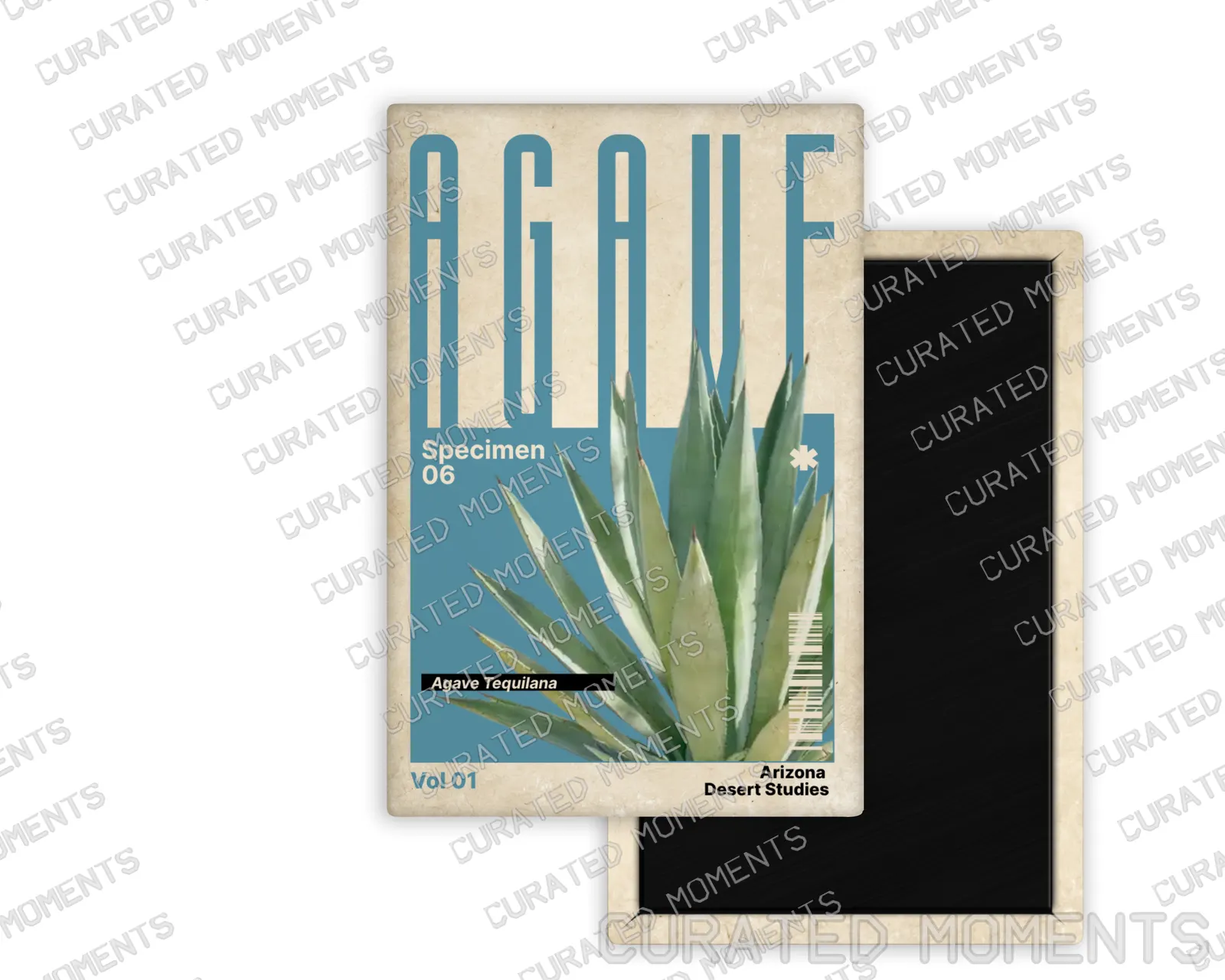 Agave Arizona Desert Studies portrait magnet mockup in desert blue