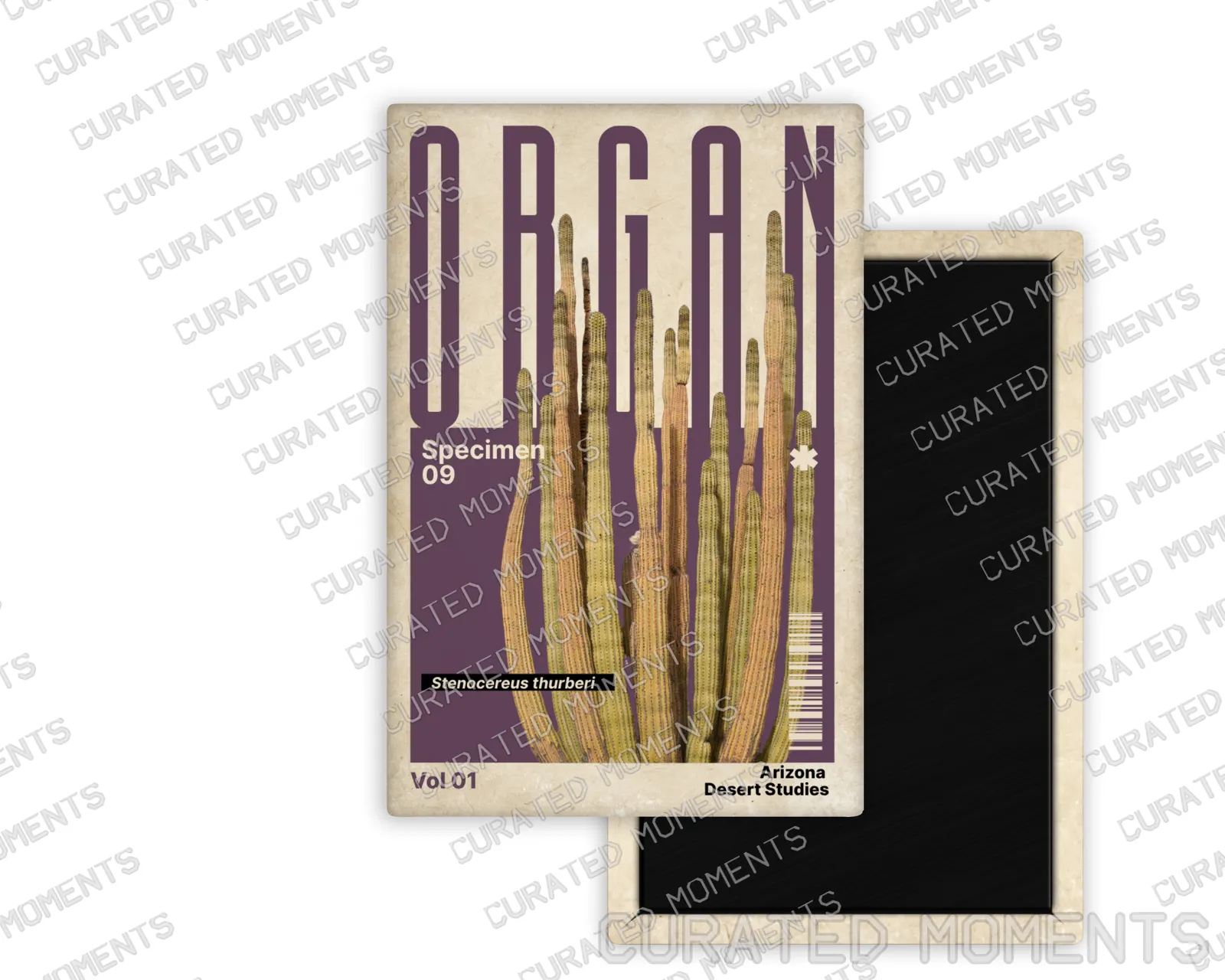 Organ Pipe Cactus Arizona Desert Studies portrait magnet mockup in dusty purple
