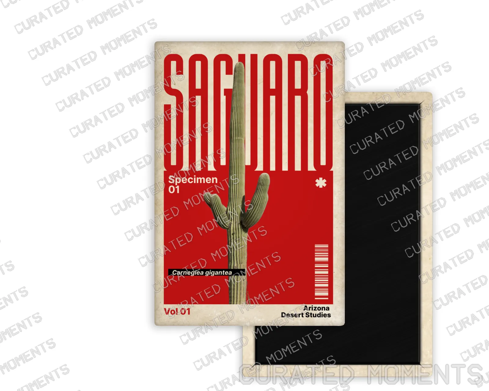Saguaro Arizona Desert Studies portrait magnet mockup in bold red