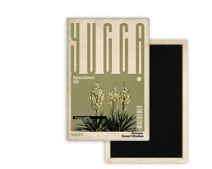 Yucca Arizona Desert Studies portrait magnet mockup in muted olive