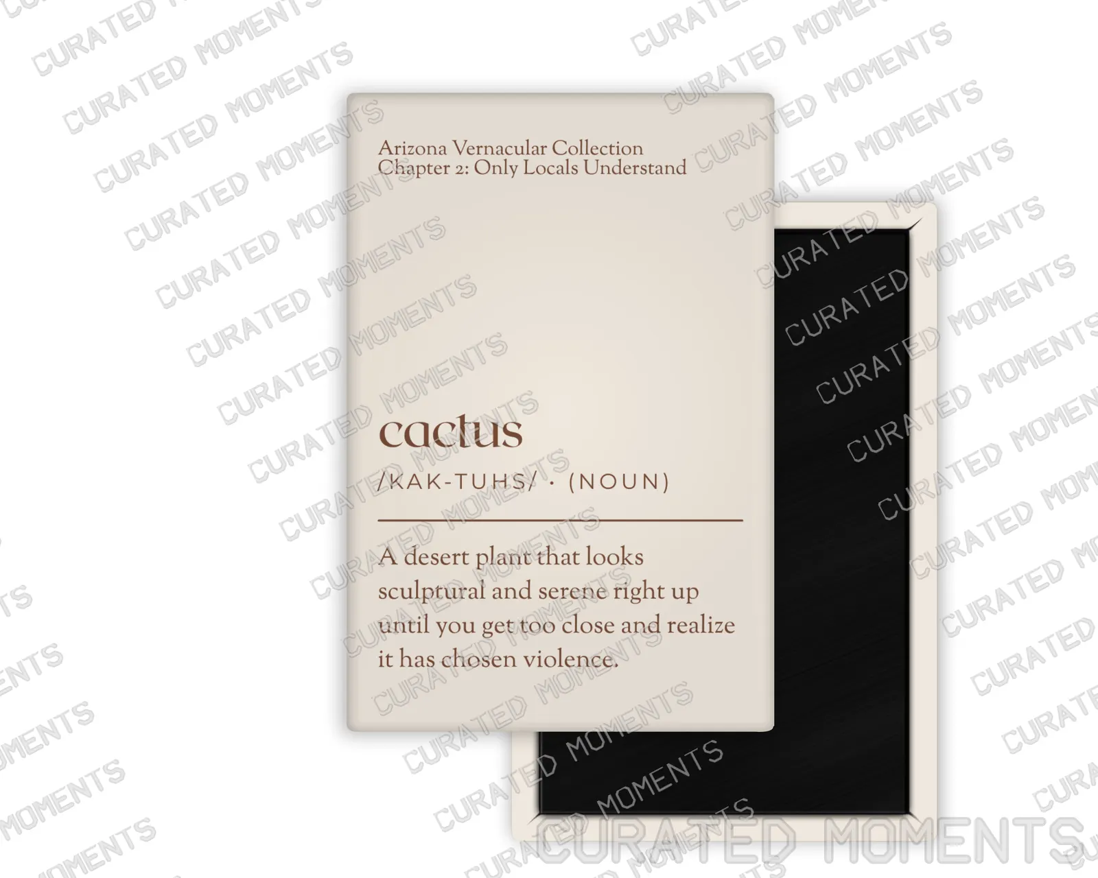 Cactus Arizona Vernacular portrait magnet mockup in cream