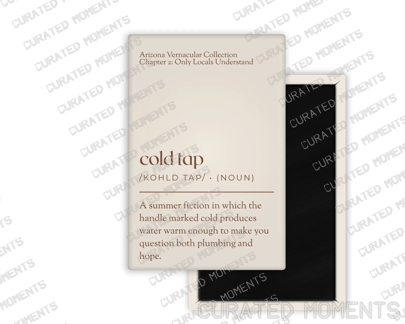 Cold Tap Arizona Vernacular portrait magnet mockup in cream