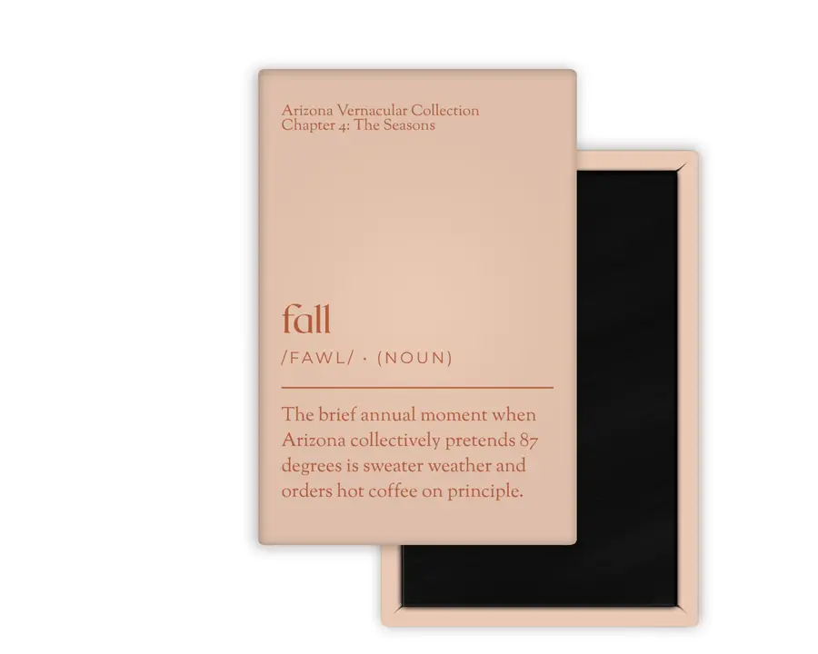 Fall Arizona Vernacular portrait magnet mockup in peach