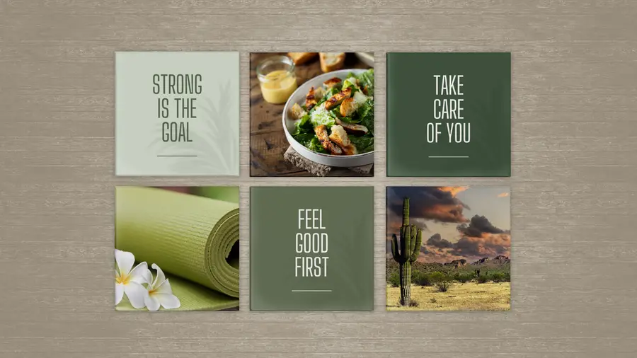The Life Edit hero arrangement showing six wellness-focused magnets on a warm wood surface