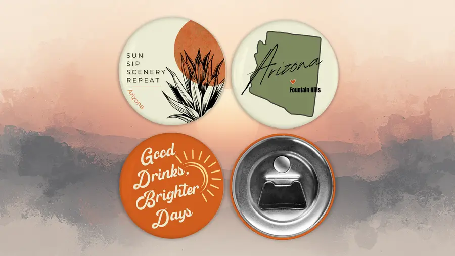Shop Local Bottle Openers hero arrangement featuring three Arizona designs and the magnetic opener back